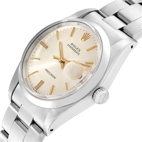 rolex oysterdate precision silver dial steel vintage mens watch 6694|rolex oysterdate 6694 price.